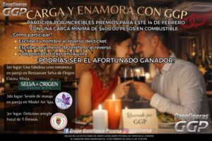 ✨❤️ ¡Gracias por participar en “Carga y Enamora con GGP”! ❤️✨ Este 14 de febrero vivimos una dinámica increíble en nuestras estaciones de Gasolineras GGP, y nos llena de alegría compartir que… ¡sí hubo afortunados ganadores! 🎉🎁 Gracias a todos los que participaron realizando su carga y depositando su ticket en la urna. Su entusiasmo hizo de esta campaña algo muy especial. 💝 Se entregaron los siguientes premios:🥇 Cena romántica en pareja.🥈 Sesión de masaje en pareja.🥉 Delicioso arreglo frutal. Felicitamos a nuestros ganadores, quienes ya fueron contactados y recibieron sus premios. 🙌 En Grupo Gasolinero Picorsa seguimos trabajando para consentir a nuestros clientes y crear experiencias que enamoran. 💕 ¡Mantente pendiente de nuestras próximas promociones! 🚗⛽✨